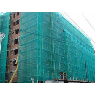 Строителна мрежа за покриване на скеле, HDPE, UV, негорима до 340 градуса, зелена, 2м/100, 50%